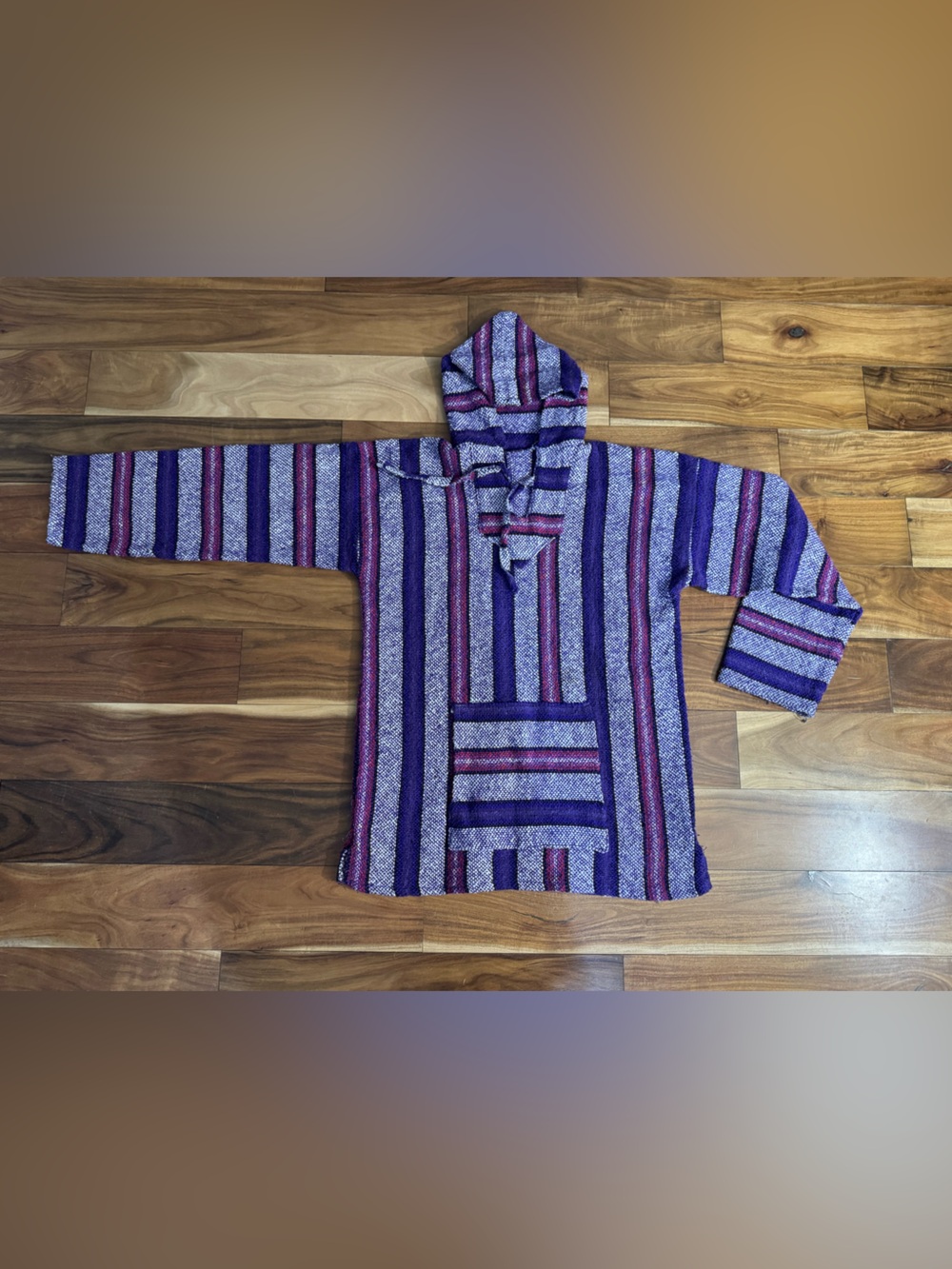 Source Unknown Striped Hooded Pullover in Purple and Pink